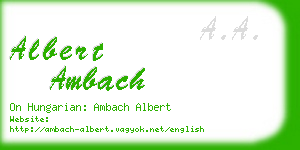 albert ambach business card